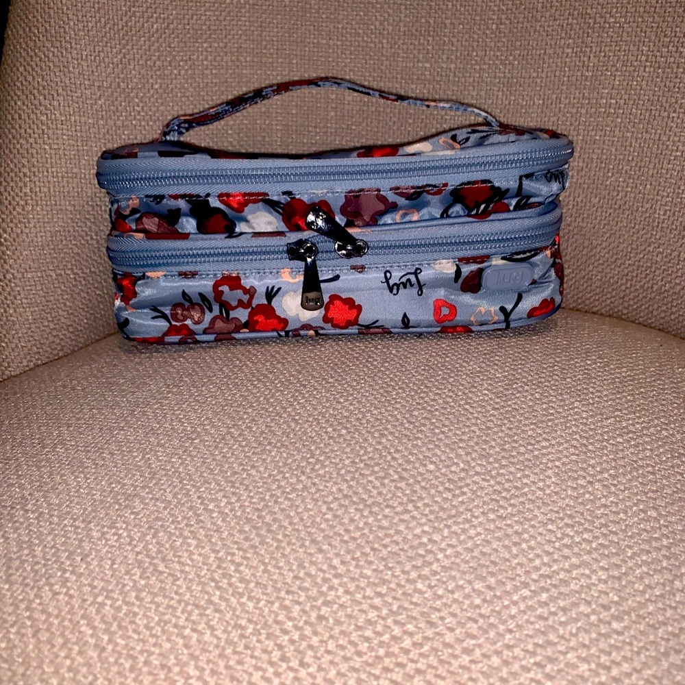 Lug double decker cosmetic bag in Blossom Blue